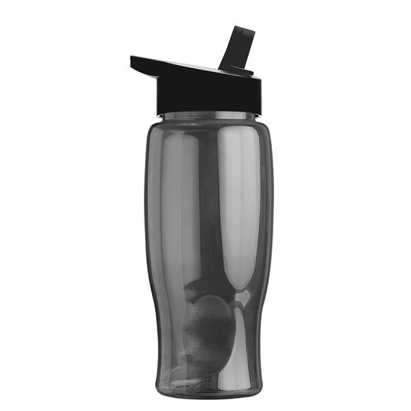 Transparent Grip Poly-Pure Sport Bottle, 27oz. - Flip Straw Lid