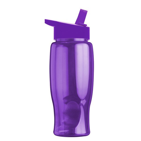 Transparent Grip Poly-Pure Sport Bottle, 27oz. - Flip Straw Lid