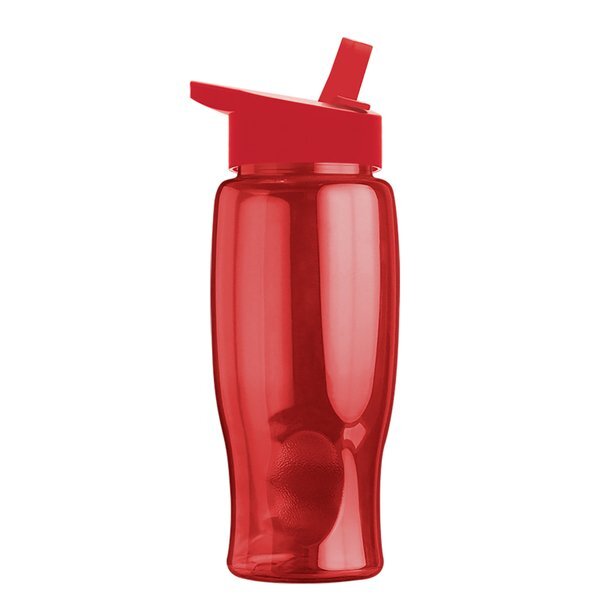 Transparent Grip Poly-Pure Sport Bottle, 27oz. - Flip Straw Lid
