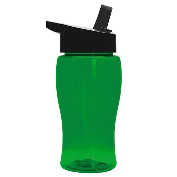 Mini Transparent Sports Bottle, 18oz. - Flip Straw Lid