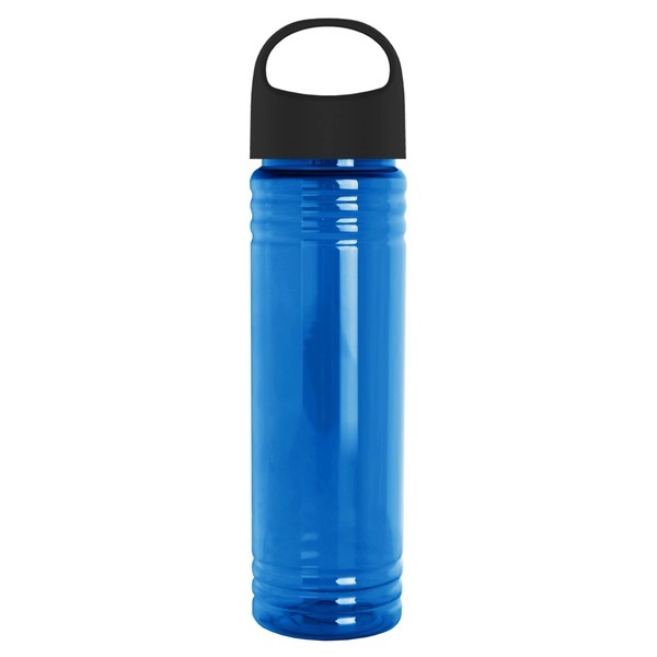 Slim Fit Transparent Bottle w/ Oval Crest Lid, 24oz.