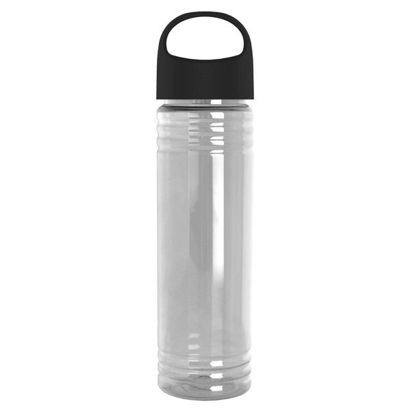 Slim Fit Transparent Bottle w/ Oval Crest Lid, 24oz.