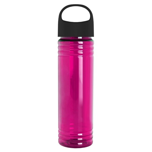 Slim Fit Transparent Bottle w/ Oval Crest Lid, 24oz.