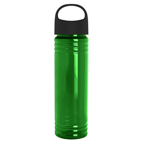 Slim Fit Transparent Bottle w/ Oval Crest Lid, 24oz.