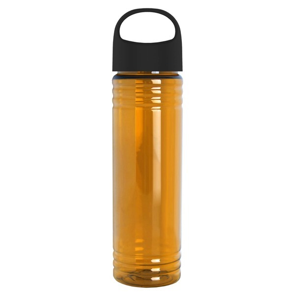 Slim Fit Transparent Bottle w/ Oval Crest Lid, 24oz.