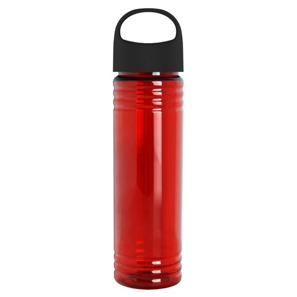 Slim Fit Transparent Bottle w/ Oval Crest Lid, 24oz.