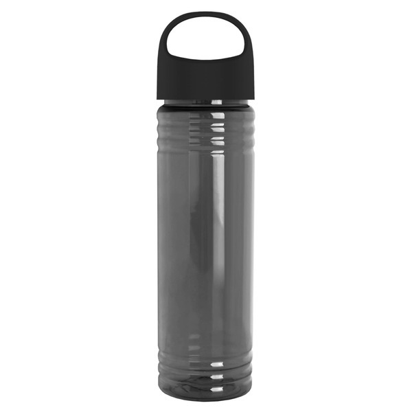 Slim Fit Transparent Bottle w/ Oval Crest Lid, 24oz.