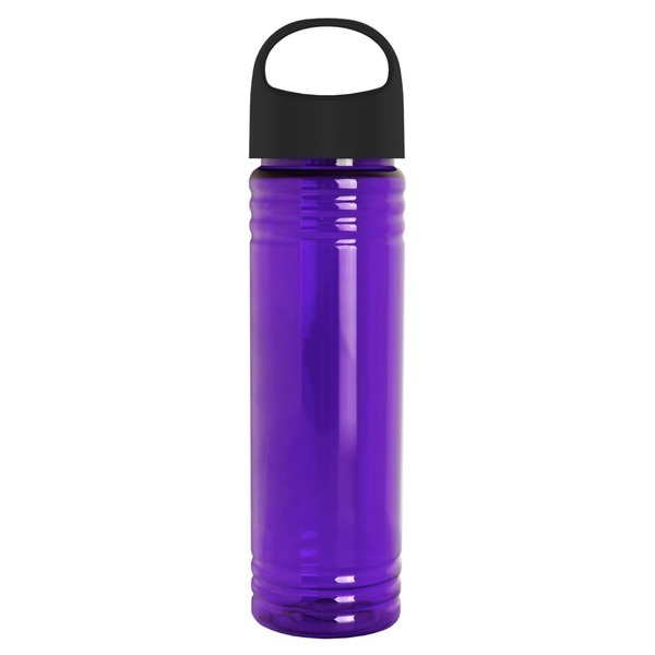 Slim Fit Transparent Bottle w/ Oval Crest Lid, 24oz.