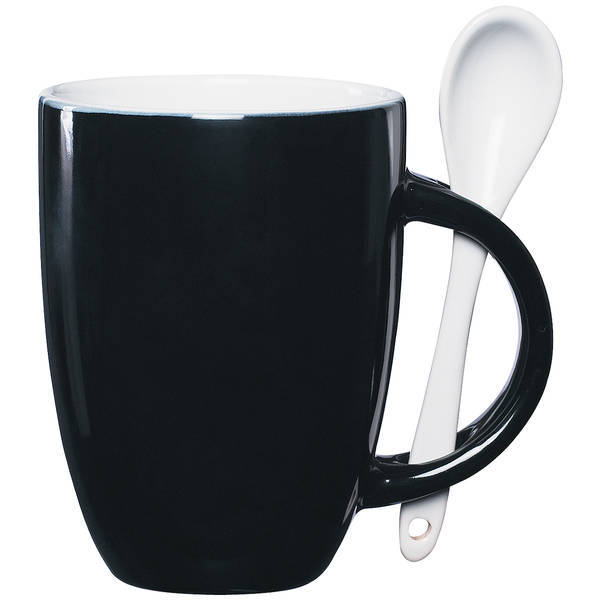 Ceramic Mug & Spoon Set, 12oz.