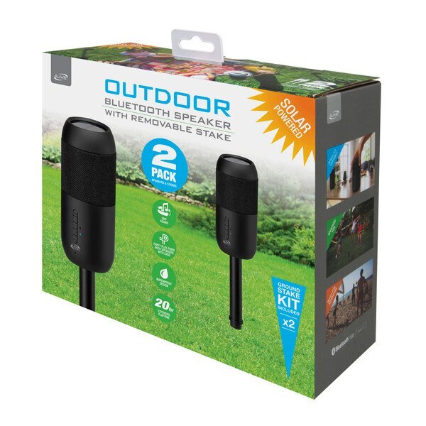 iLive™ Indoor & Outdoor Bluetooth Solar Speakers Set
