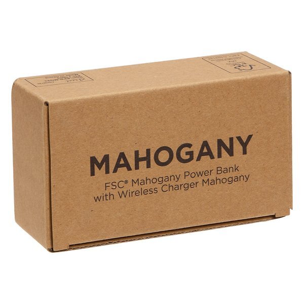 Mahogany FSC® Power Bank w/ 15W Magnetic Wireless Charger, 5000mAh