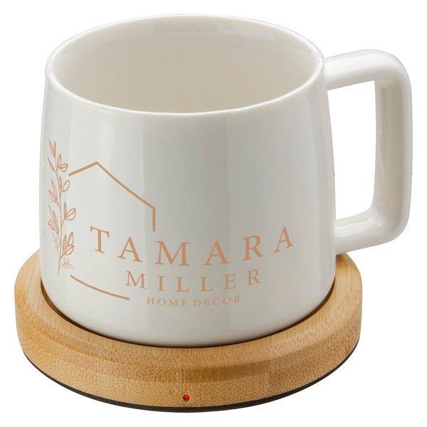 Bamboo Mug Warmer w/ Ceramic Mug, 8oz.