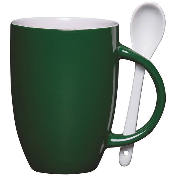 Ceramic Mug & Spoon Set, 12oz.