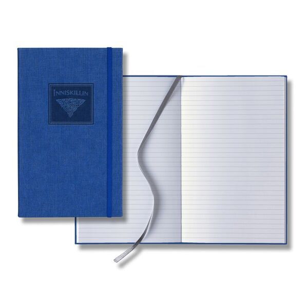 Linen Banded Medio White Pg Lined Journal