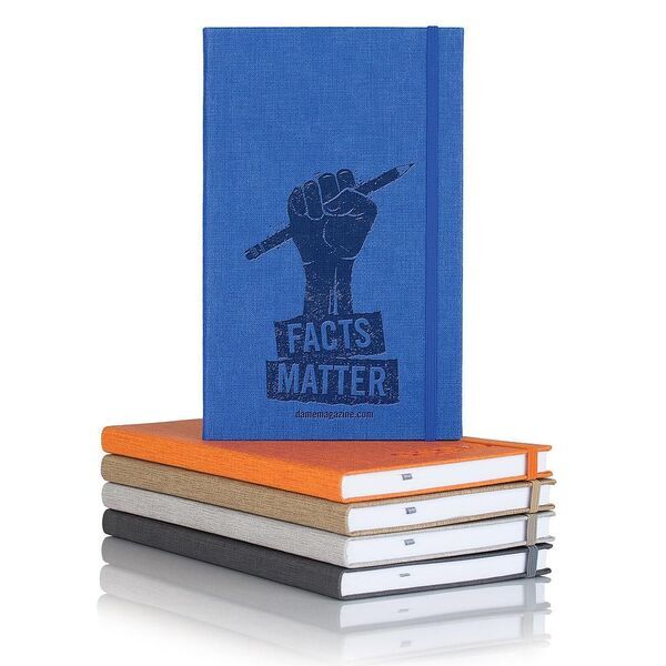 Linen Banded Medio White Pg Lined Journal