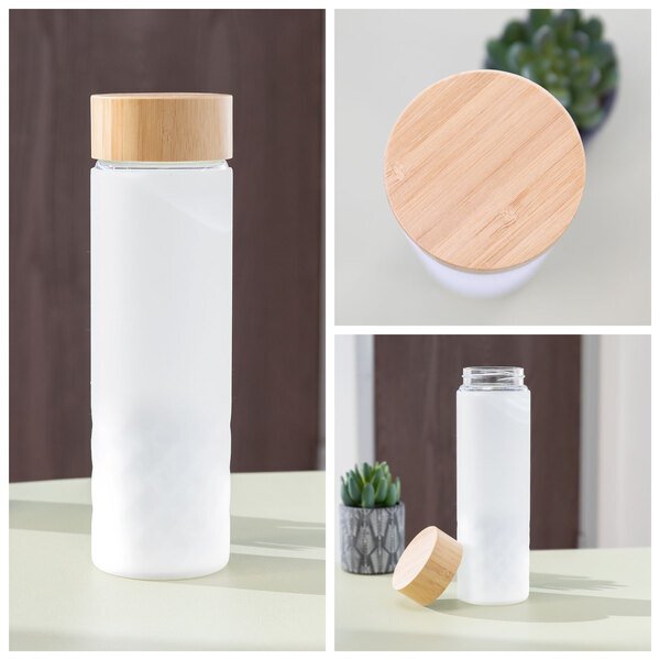 h2go Dawn Single Wall Glass Bottle w/ Silicone Sleeve, 18oz.