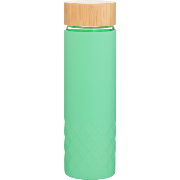 h2go Dawn Single Wall Glass Bottle w/ Silicone Sleeve, 18oz.