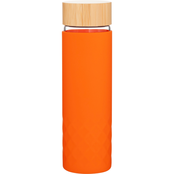 h2go Dawn Single Wall Glass Bottle w/ Silicone Sleeve, 18oz.