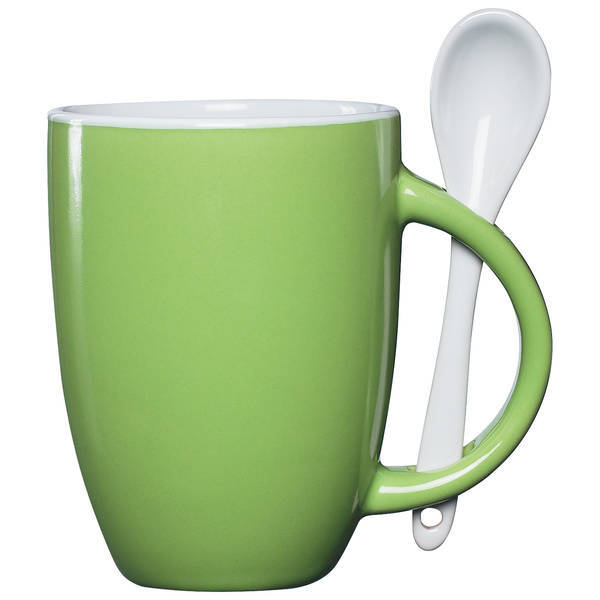 Ceramic Mug & Spoon Set, 12oz.