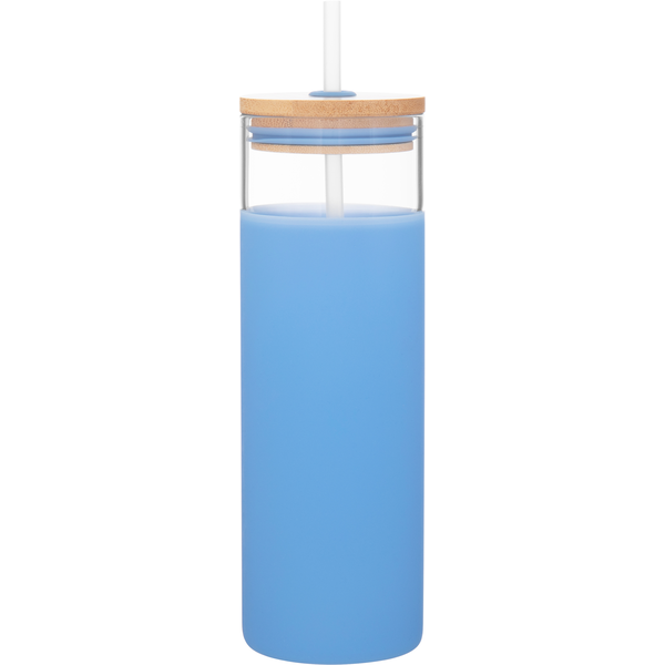 Totem Single Wall Glass Tumbler w/ Straw, 25oz.