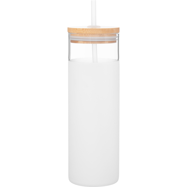 Totem Single Wall Glass Tumbler w/ Straw, 25oz.