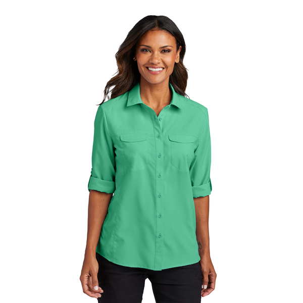 Port Authority® Long Sleeve Polyester Poplin UV Daybreak Ladies' Shirt