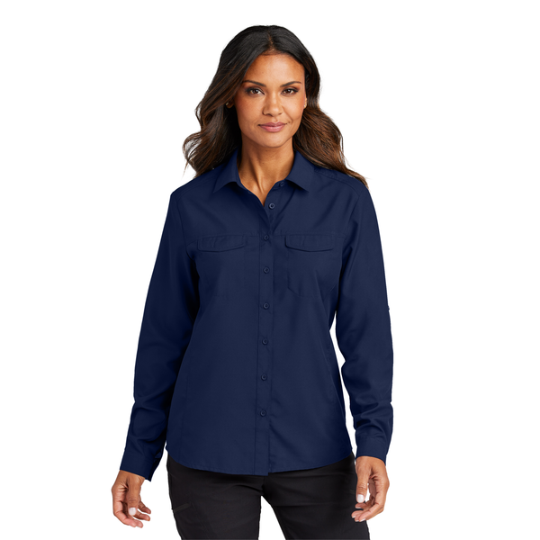 Port Authority® Long Sleeve Polyester Poplin UV Daybreak Ladies' Shirt