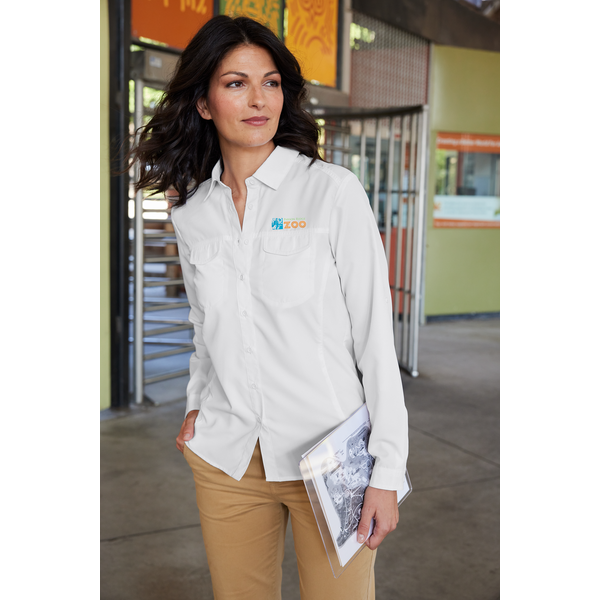 Port Authority® Long Sleeve Polyester Poplin UV Daybreak Ladies' Shirt