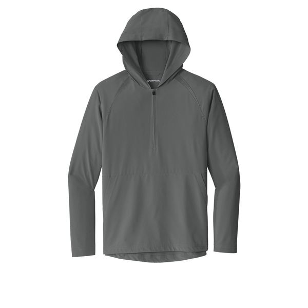 Sport-Tek® Repeat 1/2 Zip Long Sleeve Poly/Spandex Hooded Men's Jacket