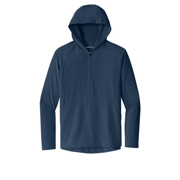 Sport-Tek® Repeat 1/2 Zip Long Sleeve Poly/Spandex Hooded Men's Jacket