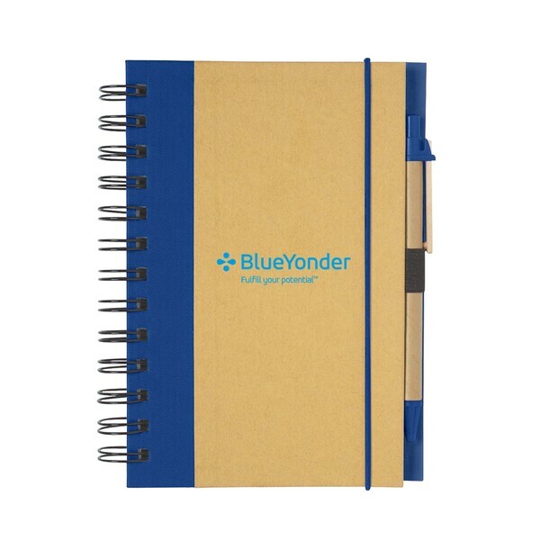 Eco-Inspired Hard Cover Notebook w/ Pen, 5" x 7"