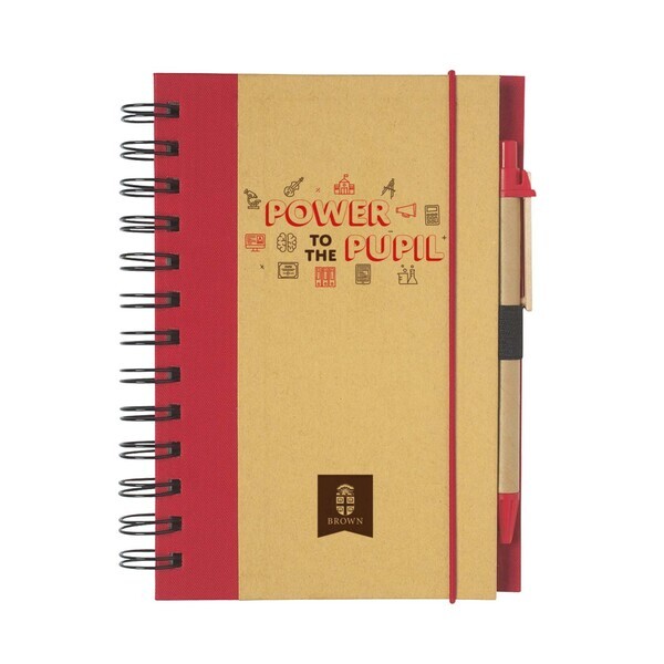 Eco-Inspired Hard Cover Notebook w/ Pen, 5" x 7"