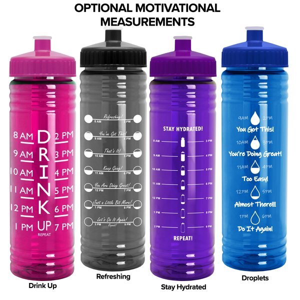 Slim Fit Water Bottle With Push-Pull Lid, 24oz.