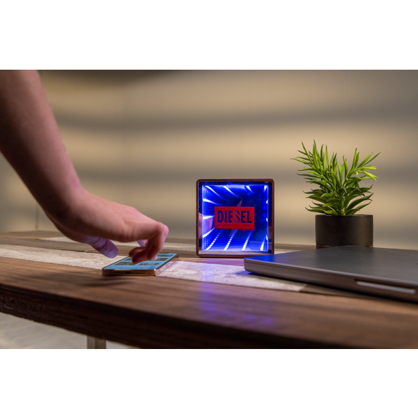 Orbit Wood Grain Mirror Light-Up Speaker