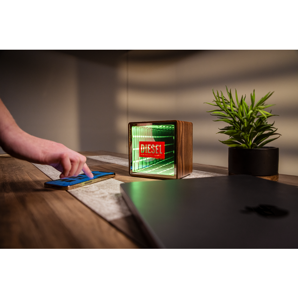 Orbit Wood Grain Mirror Light-Up Speaker