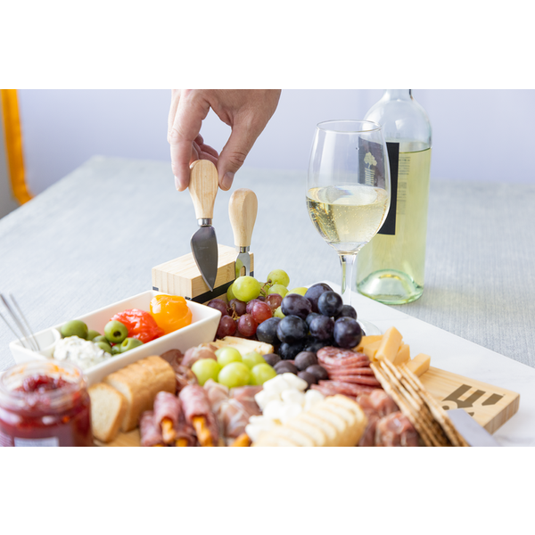 Bamboo Charcuterie Board w/ Bowl, Utensils & Forks