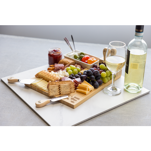 Bamboo Charcuterie Board w/ Bowl, Utensils & Forks