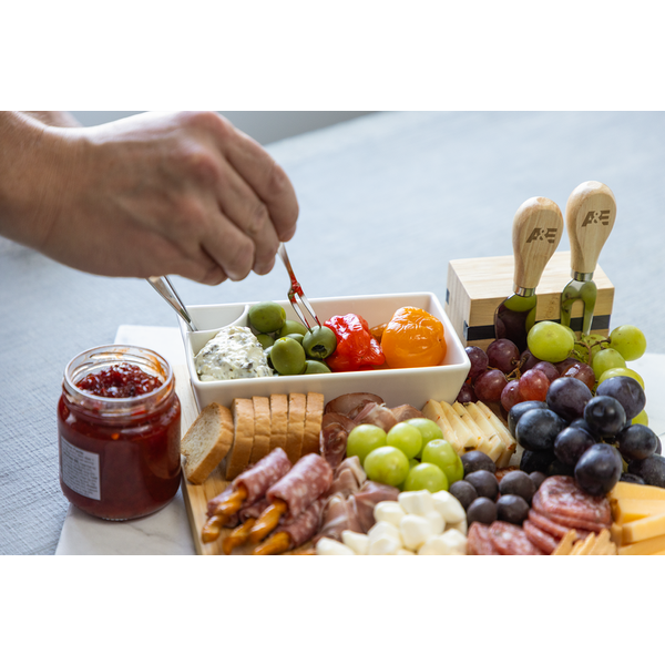 Bamboo Charcuterie Board w/ Bowl, Utensils & Forks