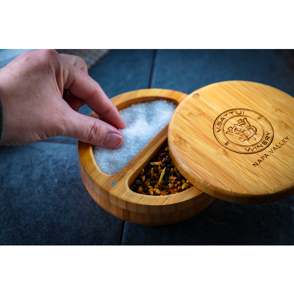 Bamboo Salt Keeper Duet Container