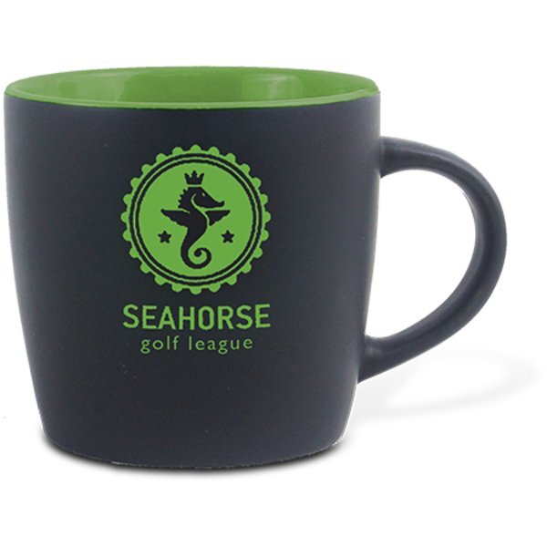 Café Two-Tone Matte Black Ceramic Mug, 12oz.