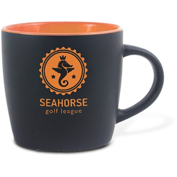 Café Two-Tone Matte Black Ceramic Mug, 12oz.