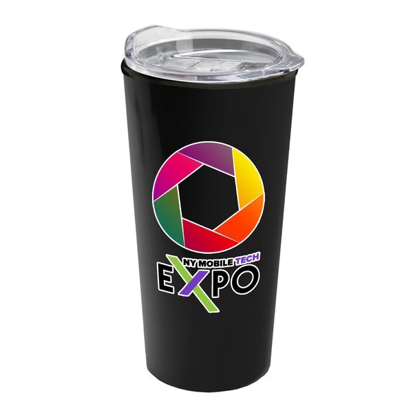 Roadmaster Travel Tumbler With Clear Slide Lid in Full Color Imprint, 18oz.