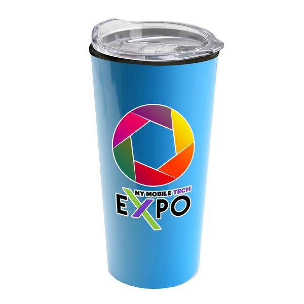 Roadmaster Travel Tumbler With Clear Slide Lid in Full Color Imprint, 18oz.