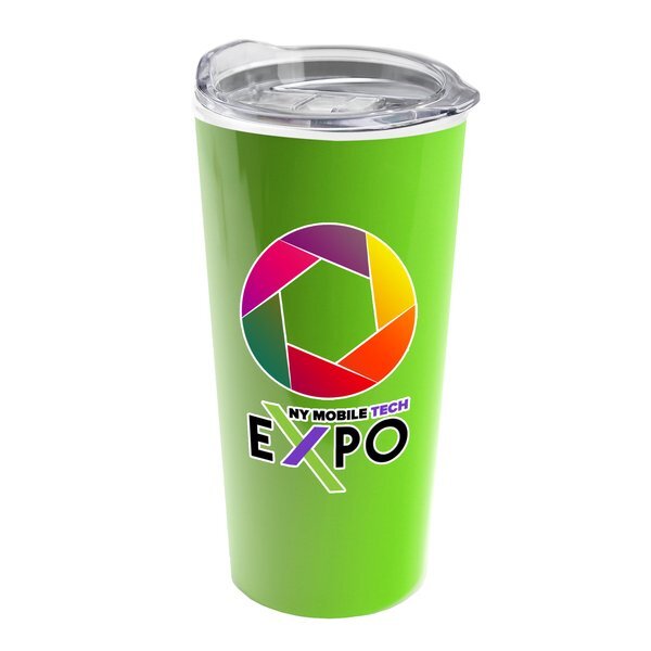 Roadmaster Travel Tumbler With Clear Slide Lid in Full Color Imprint, 18oz.