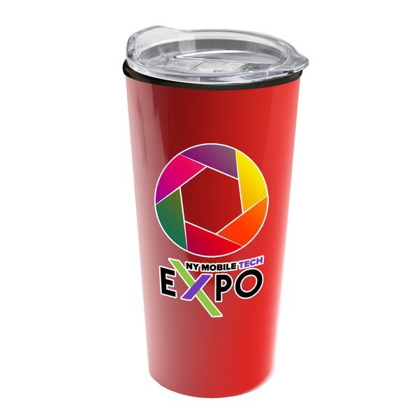 Roadmaster Travel Tumbler With Clear Slide Lid in Full Color Imprint, 18oz.