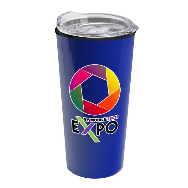 Roadmaster Travel Tumbler With Clear Slide Lid in Full Color Imprint, 18oz.