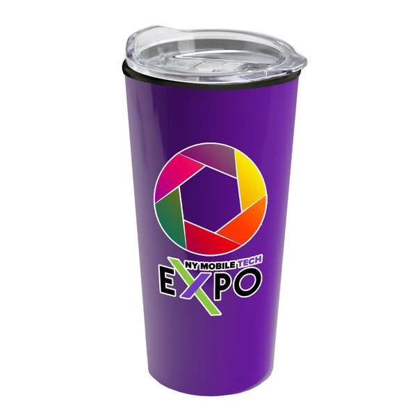 Roadmaster Travel Tumbler With Clear Slide Lid in Full Color Imprint, 18oz.