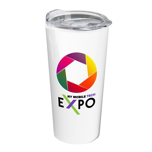 Roadmaster Travel Tumbler With Clear Slide Lid in Full Color Imprint, 18oz.