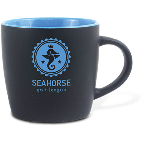 Café Two-Tone Matte Black Ceramic Mug, 12oz.