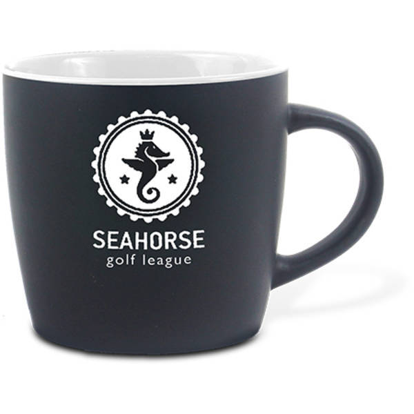 Café Two-Tone Matte Black Ceramic Mug, 12oz.